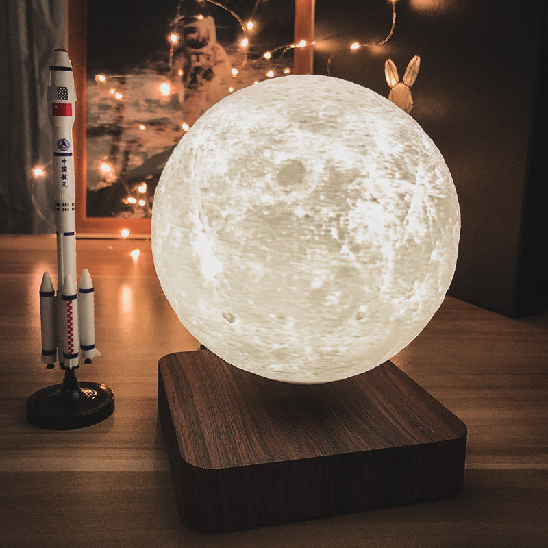 Lámpara de escritorio de levitación magnética con forma de luna