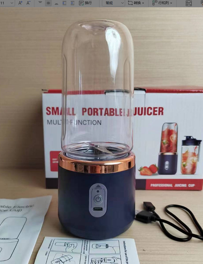 Licuadora portátil de 6 cuchillas, mini exprimidor de frutas con carga USB, batidora, trituradora de hielo, exprimidor portátil