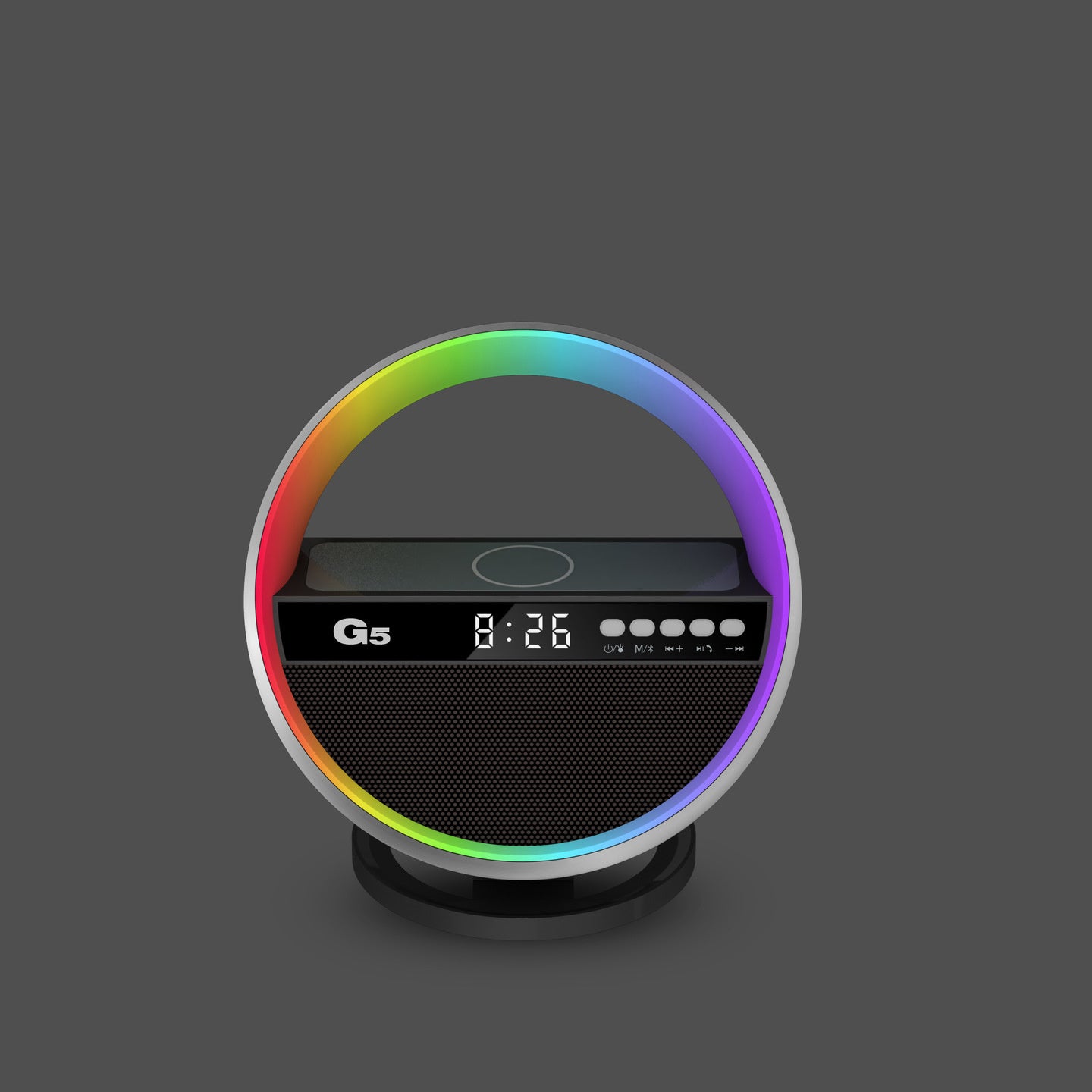 Nueva luz nocturna RGB multifunción, cargador inalámbrico, altavoz compatible con Bluetooth, luz ambiental grande G, decoración del hogar